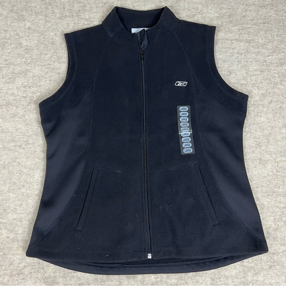 Reebok Women's Black Sleeveless Fleece Vest - Size Large